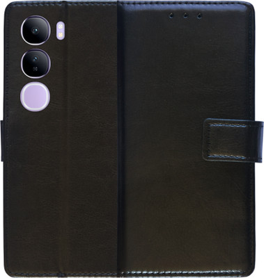 SUPER-ME Flip Cover for VIVO V40 LITE 5G(Black, Dual Protection, Pack of: 1)
