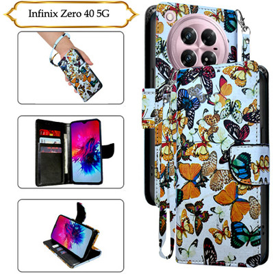 Cutemart Flip Cover for Infinix Zero 40 5G(White, Pack of: 1)
