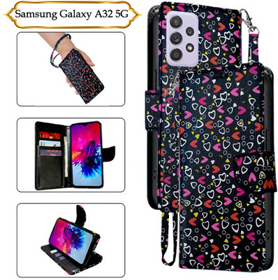 Asmart Flip Cover for Samsung Galaxy A32 5G(Black, Pack of: 1)
