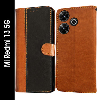 Casotec Flip Cover for Mi Redmi 13 5G, Poco M6 Plus 5G(Black, Pack of: 1)