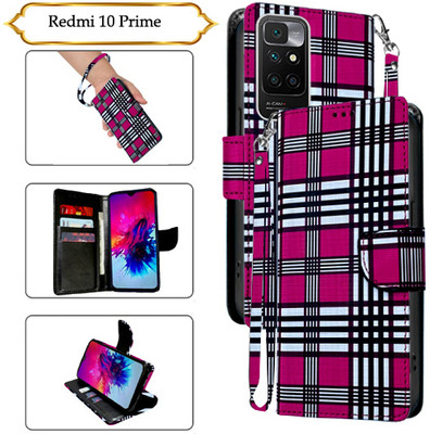 Asmart Flip Cover for Redmi 10 Prime(Pink, Pack of: 1)