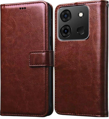 Casotec Flip Cover for Infinix Smart 7 4G(Brown, Pack of: 1)