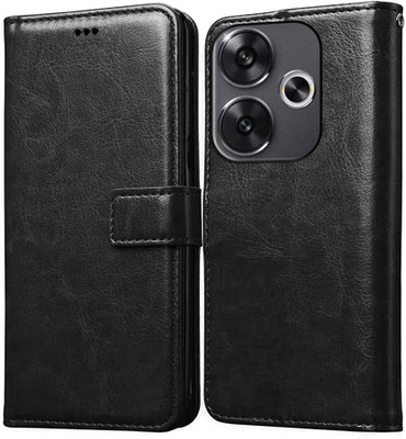 Casotec Flip Cover for Poco F6 5G(Black, Pack of: 1)
