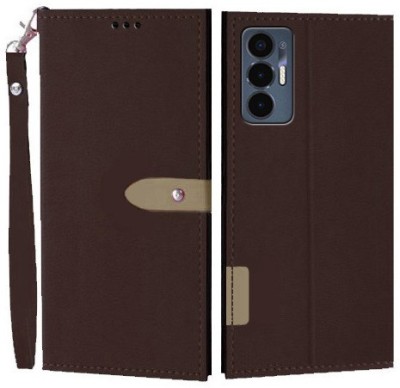 Wynhard Flip Cover for Tecno POVA 3(Brown, Grip Case, Pack of: 1)