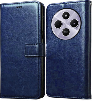 Casotec Flip Cover for REDMI A4 5G, Mi Redmi 14C 5G, Mi Redmi 14R 5G, realme C75 5G, POCO M7 5G(Blue, Pack of: 1)