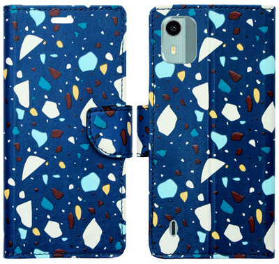 Realgo Flip Cover for Nokia C12(Blue, Pack of: 1)