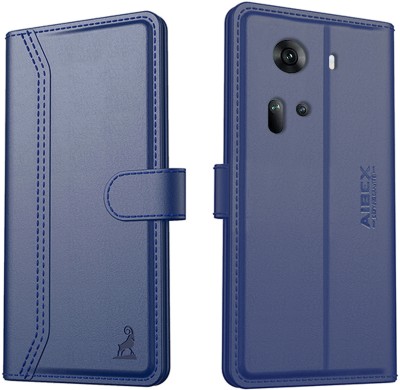 AIBEX Flip Cover for Oppo Reno 11 5G|Vegan PU Leather |Foldable Stand & Pocket |Magnetic Closure(Blue, Cases with Holder, Pack of: 1)