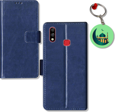 HANIRY Flip Cover for Infinix Hot 7 Pro wallet case | X625B wallet case | Free Keychain | Blue(Blue, Magnetic Case, Pack of: 1)