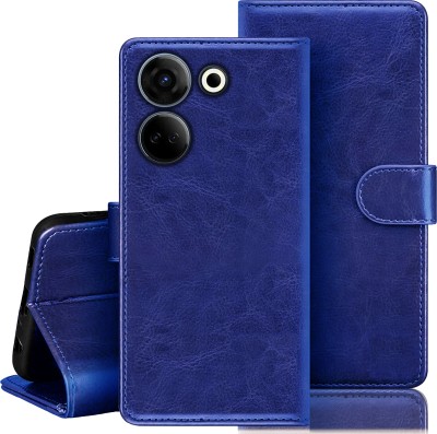 Roxel Flip Cover for Tecno Camon 20(Blue, Dual Protection, Pack of: 1)