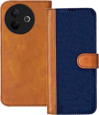 GLOBAL NOMAD Flip Cover for Vivo Y39 5G(Blue, Brown, Dual Protection, Pack of: 1)