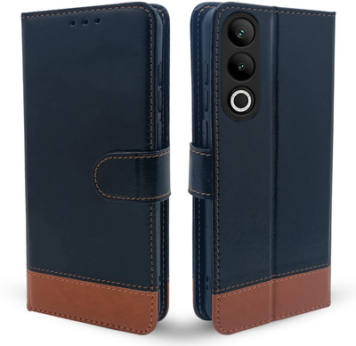 SESS XUSIVE Flip Cover for OnePlus Nord Ce 4 5G -Dual-Color Leather Finish Wallet - Black & Brown(Blue, Dual Protection)