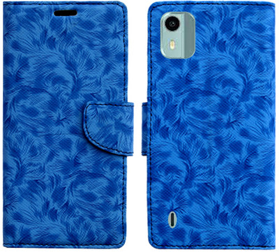 Realgo Flip Cover for Nokia C12 Pro(Blue, Pack of: 1)