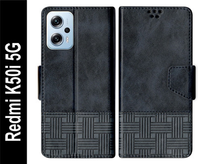 Telecase Flip Cover for Redmi K50i 5G Back Cover Case with Magnatic Closure(Blue, Shock Proof, Pack of: 1)