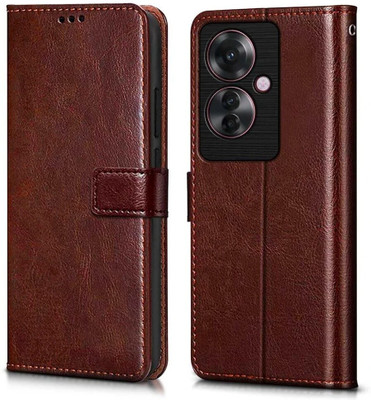 WOW Imagine Flip Cover for OPPO F25 Pro 5G Card Pockets Wallet & Stand(Brown, Magnetic Case, Pack of: 1)
