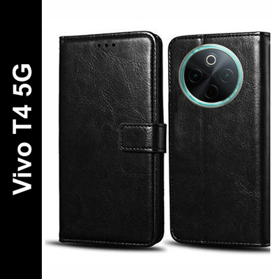 Wynhard Flip Cover for Vivo T4 5G(Black, Grip Case, Pack of: 1)