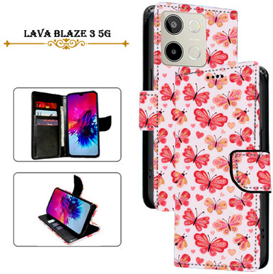 Asmart Flip Cover for Lava Blaze 3 5G(Red, Pack of: 1)