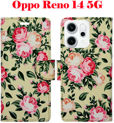 Realgo Flip Cover for Oppo Reno 14 5G(Yellow, Pack of: 1)