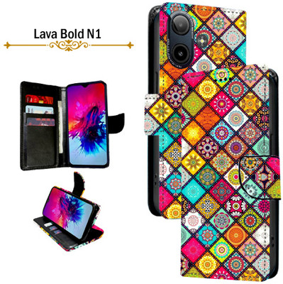 Asmart Flip Cover for Lava Bold N1(Orange, Pack of: 1)
