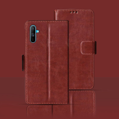 Kalua Mall Flip Cover for Realme C3i(Brown, Magnetic Case, Pack of: 1)