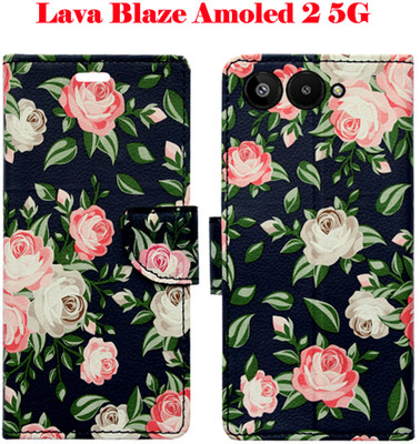 Vacko Flip Cover for Lava Blaze Amoled 2 5G(Black, Pack of: 1)