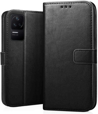 ClickAway Flip Cover for Poco F4 5G | Leather Finish | Inside TPU with Card Pockets | Back Cover |(Black, Shock Proof, Pack of: 1)