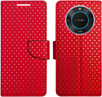 MyFlips Flip Cover for Lava Blaze 2 5G(Red, Magnetic Case, Pack of: 1)