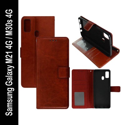 Flipkart SmartBuy Flip Cover for Samsung Galaxy M21, M30s(Brown, Pack of: 1)