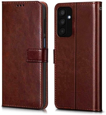 WOW Imagine Flip Cover for Samsung Galaxy F15 5G | Galaxy M15 5G, (Flexible | Leather Finish | Card Pockets & Stand(Brown, Magnetic Case, Pack of: 1)