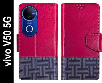Telecase Flip Cover for Vivo V50 5G / Vivo V50e 5G Back Cover Case with Magnatic Closure(Red, Shock Proof, Pack of: 1)