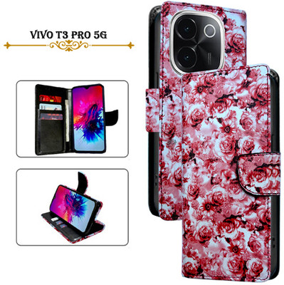 Asmart Flip Cover for vivo T3 Pro 5G(Red, Pack of: 1)
