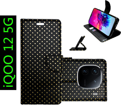 Toklot Flip Cover for iQOO 12 5G(Black, Pack of: 1)