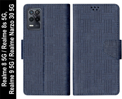 SBMS Flip Cover for Realme 8 5G / Realme 8s 5G / Realme 9 5G / Realme Narzo 30 5G(Blue, Shock Proof, Pack of: 1)