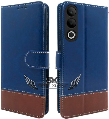 SESS XUSIVE Flip Cover for OnePlus Nord Ce 4 5G -Dual-Color Leather Finish Wallet - Blue & Brown(Brown, Dual Protection)