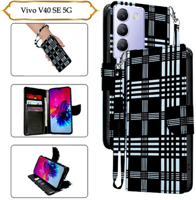 Asmart Flip Cover for Vivo V40 SE 5G(Black, Pack of: 1)