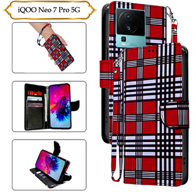 Asmart Flip Cover for iQOO Neo 7 Pro 5G(Red, Pack of: 1)
