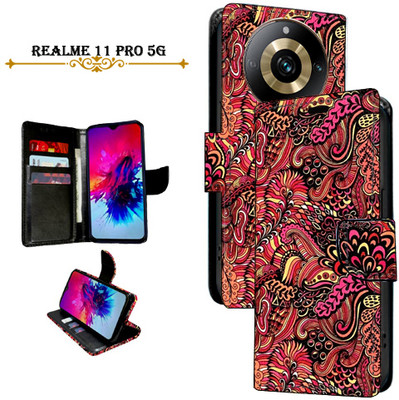 Asmart Flip Cover for Realme 11 Pro 5G(Red, Pack of: 1)