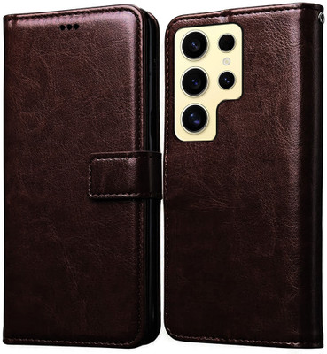 Casotec Flip Cover for Samsung Galaxy S24 Ultra 5G(Brown, Pack of: 1)