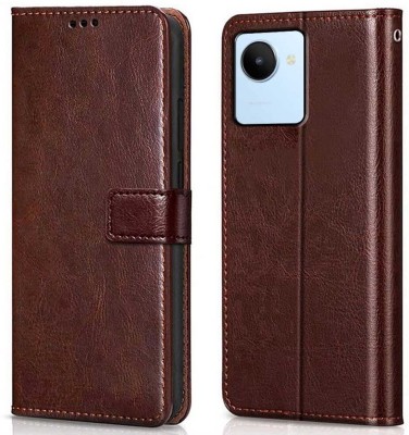 Casesily Flip Cover for Realme C30s Leather Wallet Case(Brown, Cases with Holder, Pack of: 1)