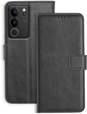 UBROS NETWORK Flip Cover for Vivo V29 5G(Black, Dual Protection, Pack of: 1)