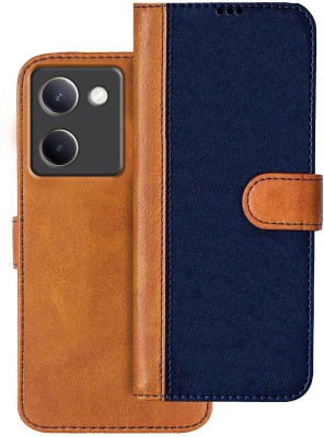 Flipkart SmartBuy Flip Cover for Vivo Y200 Pro 5G(Blue, Brown, Dual Protection, Pack of: 1)