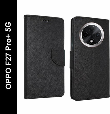 Wristlet Flip Cover for OPPO F27 Pro+ 5G(Black, Cases with Holder, Pack of: 1)
