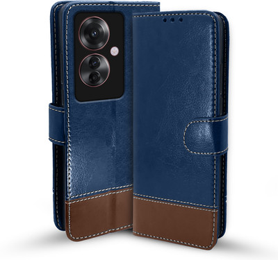 Pikkme Flip Cover for Oppo F25 Pro 5G(Blue, Cases with Holder, Pack of: 1)
