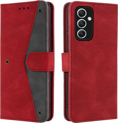 Aarov Flip Cover for Samsung Galaxy M14 5G(Red, Dual Protection)