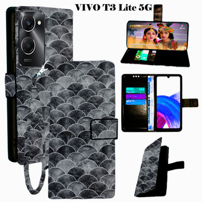 SHANNO Flip Cover for Vivo T3 Lite 5G(Black, Pack of: 1)