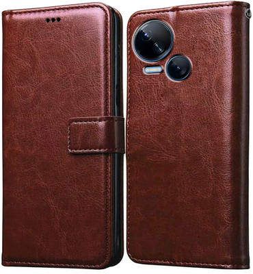 Casotec Flip Cover for Tecno Spark 10 5G(Brown, Pack of: 1)