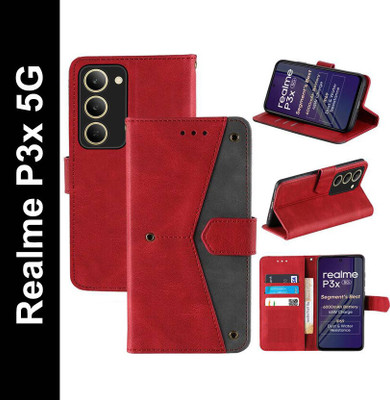 Mashgul Flip Cover for realme P3x 5G(Red, Shock Proof, Pack of: 1)