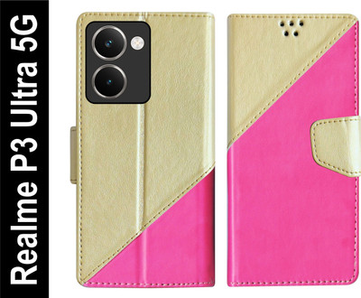 SBMS Flip Cover for Realme P3 Ultra 5G Back Cover Case with Magnatic Closure(Pink, Shock Proof, Pack of: 1)