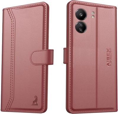 AIBEX Flip Cover for Xiaomi Redmi 13C / Poco C65|Vegan PU Leather |Foldable Stand & Pocket(Brown, Cases with Holder, Pack of: 1)