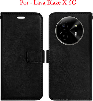 Toklot Flip Cover for Lava Blaze X 5G(Black, Pack of: 1)