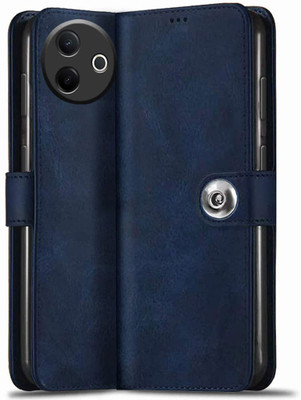 SESS XUSIVE Flip Cover for Vivo Y39 5G Designer Button Flip Cover - Button Blue(Brown, Dual Protection)
